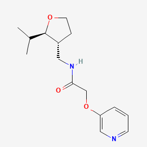 molecular formula C15H22N2O3 B6877224 N-[[(2R,3R)-2-propan-2-yloxolan-3-yl]methyl]-2-pyridin-3-yloxyacetamide 