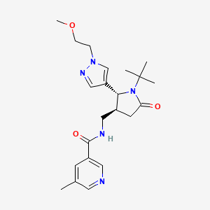 molecular formula C22H31N5O3 B6877365 N-[[(2R,3S)-1-tert-butyl-2-[1-(2-methoxyethyl)pyrazol-4-yl]-5-oxopyrrolidin-3-yl]methyl]-5-methylpyridine-3-carboxamide 