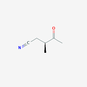 molecular formula C6H9NO B068774 (3S)-3-Methyl-4-oxopentanenitrile CAS No. 173948-42-0
