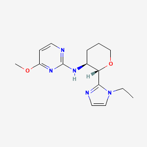 molecular formula C15H21N5O2 B6877598 N-[(2S,3S)-2-(1-ethylimidazol-2-yl)oxan-3-yl]-4-methoxypyrimidin-2-amine 