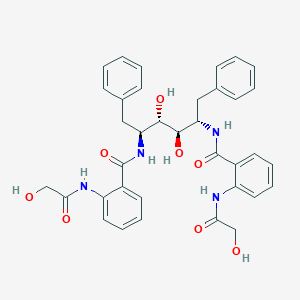 molecular formula C36H38N4O8 B068776 L-Altritol, 1,2,5,6-tetradeoxy-2,5-bis((2-((hydroxyacetyl)amino)benzoyl)amino)-1,6-diphenyl- CAS No. 173094-23-0