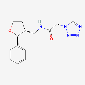 molecular formula C14H17N5O2 B6877765 N-[[(2S,3R)-2-phenyloxolan-3-yl]methyl]-2-(tetrazol-1-yl)acetamide 