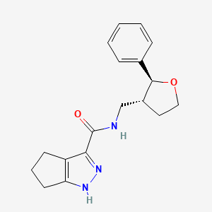 molecular formula C18H21N3O2 B6877781 N-[[(2S,3R)-2-phenyloxolan-3-yl]methyl]-1,4,5,6-tetrahydrocyclopenta[c]pyrazole-3-carboxamide 