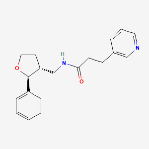 molecular formula C19H22N2O2 B6877834 N-[[(2S,3R)-2-phenyloxolan-3-yl]methyl]-3-pyridin-3-ylpropanamide 
