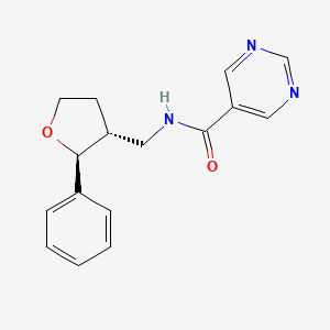 molecular formula C16H17N3O2 B6877844 N-[[(2S,3R)-2-phenyloxolan-3-yl]methyl]pyrimidine-5-carboxamide 