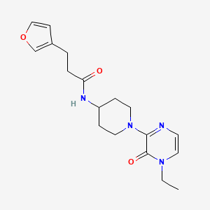 molecular formula C18H24N4O3 B6877890 N-[1-(4-ethyl-3-oxopyrazin-2-yl)piperidin-4-yl]-3-(furan-3-yl)propanamide 