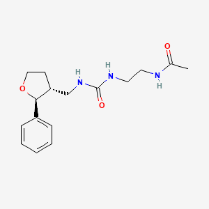molecular formula C16H23N3O3 B6877994 N-[2-[[(2S,3R)-2-phenyloxolan-3-yl]methylcarbamoylamino]ethyl]acetamide 