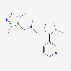 molecular formula C18H26N4O B6878015 N-[(3,5-dimethyl-1,2-oxazol-4-yl)methyl]-N-methyl-1-[(2R,3S)-1-methyl-2-pyridin-3-ylpyrrolidin-3-yl]methanamine 