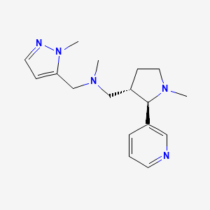 molecular formula C17H25N5 B6878044 N-methyl-N-[(2-methylpyrazol-3-yl)methyl]-1-[(2R,3S)-1-methyl-2-pyridin-3-ylpyrrolidin-3-yl]methanamine 