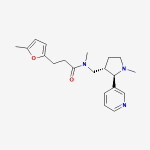 molecular formula C20H27N3O2 B6878132 N-methyl-3-(5-methylfuran-2-yl)-N-[[(2R,3S)-1-methyl-2-pyridin-3-ylpyrrolidin-3-yl]methyl]propanamide 