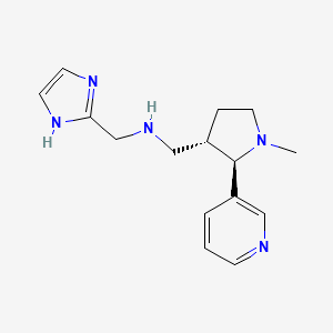 molecular formula C15H21N5 B6878235 N-(1H-imidazol-2-ylmethyl)-1-[(2R,3S)-1-methyl-2-pyridin-3-ylpyrrolidin-3-yl]methanamine 