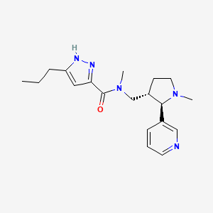 molecular formula C19H27N5O B6878237 N-methyl-N-[[(2R,3S)-1-methyl-2-pyridin-3-ylpyrrolidin-3-yl]methyl]-5-propyl-1H-pyrazole-3-carboxamide 