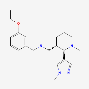 molecular formula C21H32N4O B6878338 N-[(3-ethoxyphenyl)methyl]-N-methyl-1-[(2R,3S)-1-methyl-2-(1-methylpyrazol-4-yl)piperidin-3-yl]methanamine 