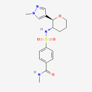 molecular formula C17H22N4O4S B6878388 N-methyl-4-[[(2R,3S)-2-(1-methylpyrazol-4-yl)oxan-3-yl]sulfamoyl]benzamide 