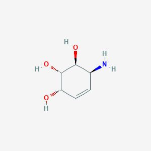 molecular formula C6H11NO3 B068784 (1S,2S,3S,6S)-6-Aminocyclohex-4-ene-1,2,3-triol CAS No. 173935-16-5