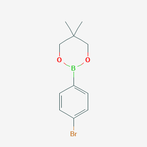 molecular formula C11H14BBrO2 B068785 2-(4-Bromophenyl)-5,5-dimethyl-1,3,2-dioxaborinane CAS No. 183677-71-6