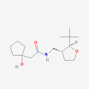 molecular formula C16H29NO3 B6878538 N-[[(2S,3R)-2-tert-butyloxolan-3-yl]methyl]-2-(1-hydroxycyclopentyl)acetamide 