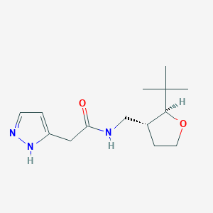 molecular formula C14H23N3O2 B6878639 N-[[(2S,3R)-2-tert-butyloxolan-3-yl]methyl]-2-(1H-pyrazol-5-yl)acetamide 
