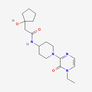 molecular formula C18H28N4O3 B6878823 N-[1-(4-ethyl-3-oxopyrazin-2-yl)piperidin-4-yl]-2-(1-hydroxycyclopentyl)acetamide 