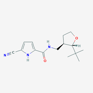 molecular formula C15H21N3O2 B6878967 N-[[(2S,3R)-2-tert-butyloxolan-3-yl]methyl]-5-cyano-1H-pyrrole-2-carboxamide 