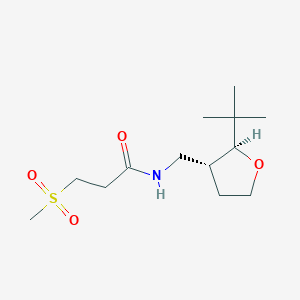molecular formula C13H25NO4S B6878979 N-[[(2S,3R)-2-tert-butyloxolan-3-yl]methyl]-3-methylsulfonylpropanamide 