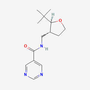 molecular formula C14H21N3O2 B6878987 N-[[(2S,3R)-2-tert-butyloxolan-3-yl]methyl]pyrimidine-5-carboxamide 