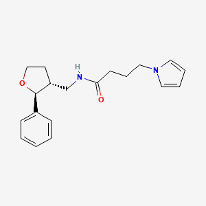 molecular formula C19H24N2O2 B6879071 N-[[(2S,3R)-2-phenyloxolan-3-yl]methyl]-4-pyrrol-1-ylbutanamide 