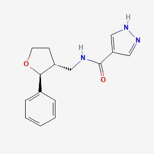 molecular formula C15H17N3O2 B6879108 N-[[(2S,3R)-2-phenyloxolan-3-yl]methyl]-1H-pyrazole-4-carboxamide 