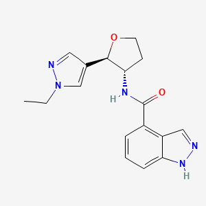molecular formula C17H19N5O2 B6879258 N-[(2R,3S)-2-(1-ethylpyrazol-4-yl)oxolan-3-yl]-1H-indazole-4-carboxamide 