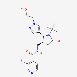 molecular formula C21H28FN5O3 B6879364 N-[[(2R,3S)-1-tert-butyl-2-[1-(2-methoxyethyl)pyrazol-4-yl]-5-oxopyrrolidin-3-yl]methyl]-3-fluoropyridine-4-carboxamide 
