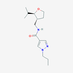 molecular formula C15H25N3O2 B6879561 N-[[(2R,3R)-2-propan-2-yloxolan-3-yl]methyl]-1-propylpyrazole-4-carboxamide 
