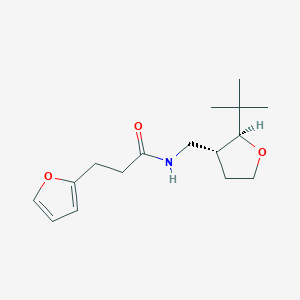 molecular formula C16H25NO3 B6879571 N-[[(2S,3R)-2-tert-butyloxolan-3-yl]methyl]-3-(furan-2-yl)propanamide 