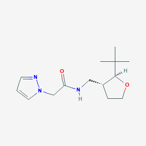molecular formula C14H23N3O2 B6879757 N-[[(2S,3R)-2-tert-butyloxolan-3-yl]methyl]-2-pyrazol-1-ylacetamide 