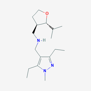 molecular formula C17H31N3O B6879774 N-[(3,5-diethyl-1-methylpyrazol-4-yl)methyl]-1-[(2R,3R)-2-propan-2-yloxolan-3-yl]methanamine 