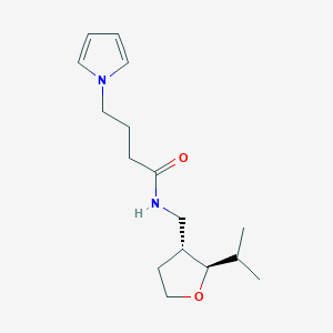 molecular formula C16H26N2O2 B6879818 N-[[(2R,3R)-2-propan-2-yloxolan-3-yl]methyl]-4-pyrrol-1-ylbutanamide 