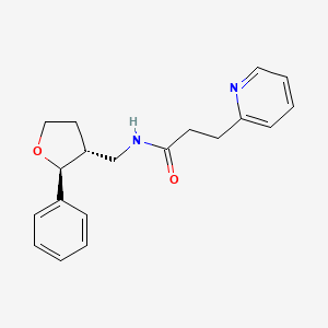 molecular formula C19H22N2O2 B6879888 N-[[(2S,3R)-2-phenyloxolan-3-yl]methyl]-3-pyridin-2-ylpropanamide 