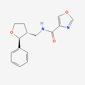 molecular formula C15H16N2O3 B6879980 N-[[(2S,3R)-2-phenyloxolan-3-yl]methyl]-1,3-oxazole-4-carboxamide 