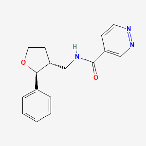 molecular formula C16H17N3O2 B6879987 N-[[(2S,3R)-2-phenyloxolan-3-yl]methyl]pyridazine-4-carboxamide 