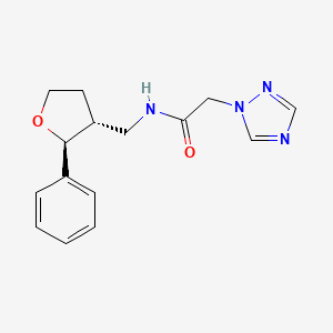 molecular formula C15H18N4O2 B6880008 N-[[(2S,3R)-2-phenyloxolan-3-yl]methyl]-2-(1,2,4-triazol-1-yl)acetamide 