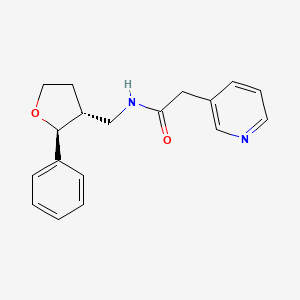 molecular formula C18H20N2O2 B6880030 N-[[(2S,3R)-2-phenyloxolan-3-yl]methyl]-2-pyridin-3-ylacetamide 