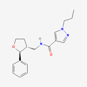 molecular formula C18H23N3O2 B6880068 N-[[(2S,3R)-2-phenyloxolan-3-yl]methyl]-1-propylpyrazole-4-carboxamide 