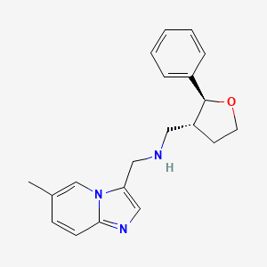 molecular formula C20H23N3O B6880203 N-[(6-methylimidazo[1,2-a]pyridin-3-yl)methyl]-1-[(2S,3R)-2-phenyloxolan-3-yl]methanamine 