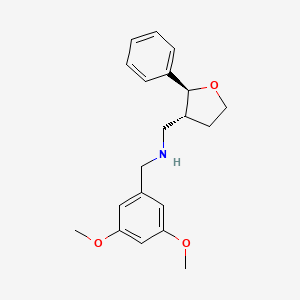 molecular formula C20H25NO3 B6880207 N-[(3,5-dimethoxyphenyl)methyl]-1-[(2S,3R)-2-phenyloxolan-3-yl]methanamine 