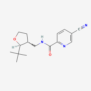 molecular formula C16H21N3O2 B6880251 N-[[(2S,3R)-2-tert-butyloxolan-3-yl]methyl]-5-cyanopyridine-2-carboxamide 