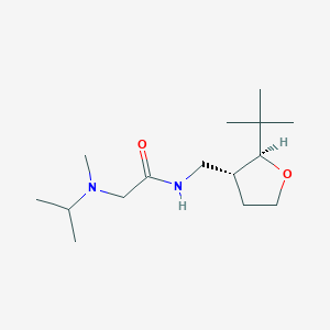molecular formula C15H30N2O2 B6880295 N-[[(2S,3R)-2-tert-butyloxolan-3-yl]methyl]-2-[methyl(propan-2-yl)amino]acetamide 