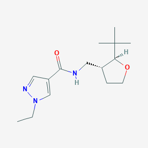 molecular formula C15H25N3O2 B6880302 N-[[(2S,3R)-2-tert-butyloxolan-3-yl]methyl]-1-ethylpyrazole-4-carboxamide 