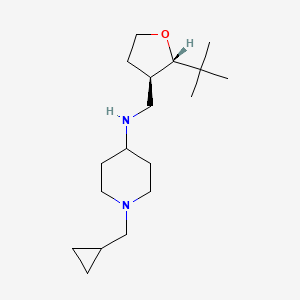 molecular formula C18H34N2O B6880359 N-[[(2S,3R)-2-tert-butyloxolan-3-yl]methyl]-1-(cyclopropylmethyl)piperidin-4-amine 