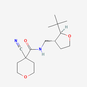 molecular formula C16H26N2O3 B6880394 N-[[(2S,3R)-2-tert-butyloxolan-3-yl]methyl]-4-cyanooxane-4-carboxamide 