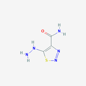 molecular formula C3H5N5OS B068804 5-Hydrazinylthiadiazole-4-carboxamide CAS No. 163728-26-5