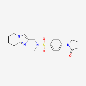molecular formula C19H24N4O3S B6880445 N-methyl-4-(2-oxopyrrolidin-1-yl)-N-(5,6,7,8-tetrahydroimidazo[1,2-a]pyridin-2-ylmethyl)benzenesulfonamide 